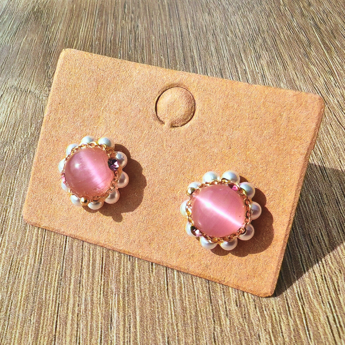 ピンクパールクラウンピアス