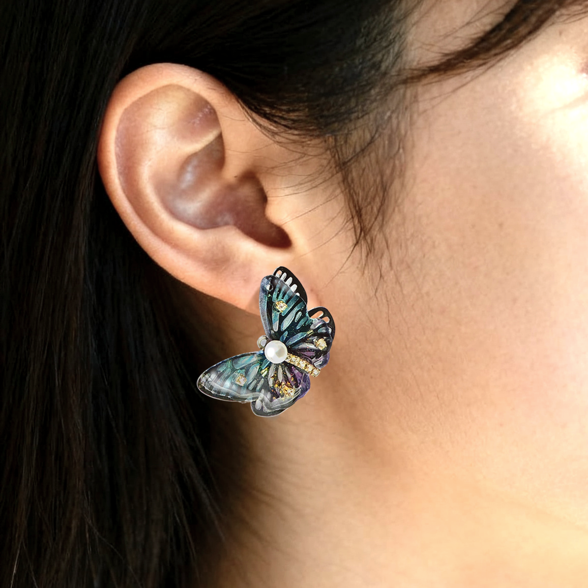 ブルーパピヨン・パールピアス