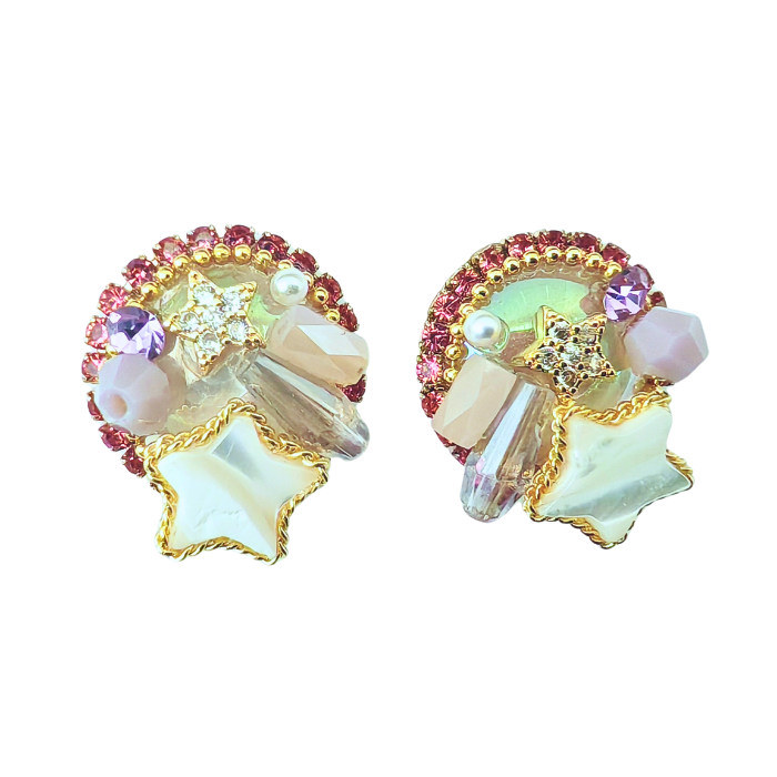 スターシャイン・シェルビジューイヤリング