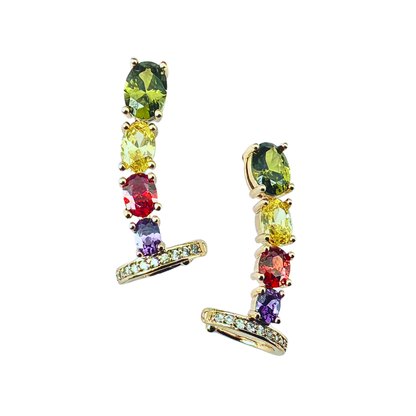 レインボージュエルラインピアス