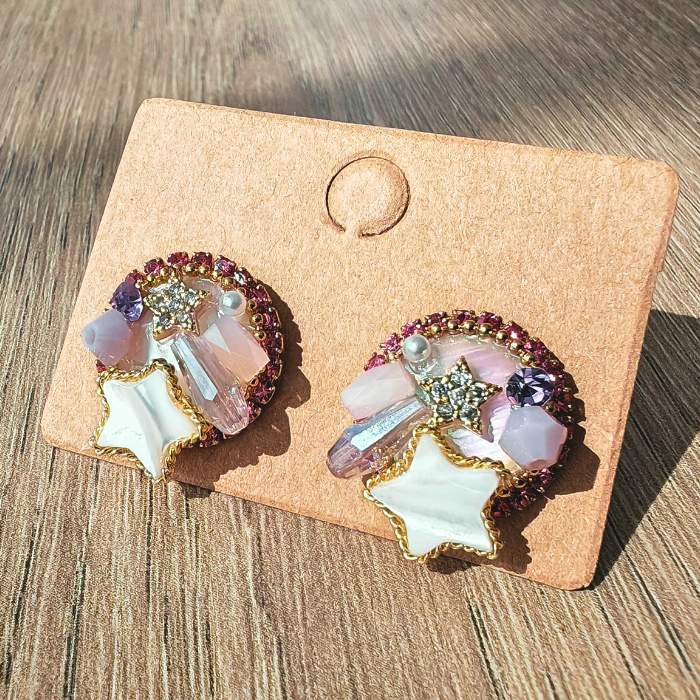 スターシャイン・シェルビジューイヤリング